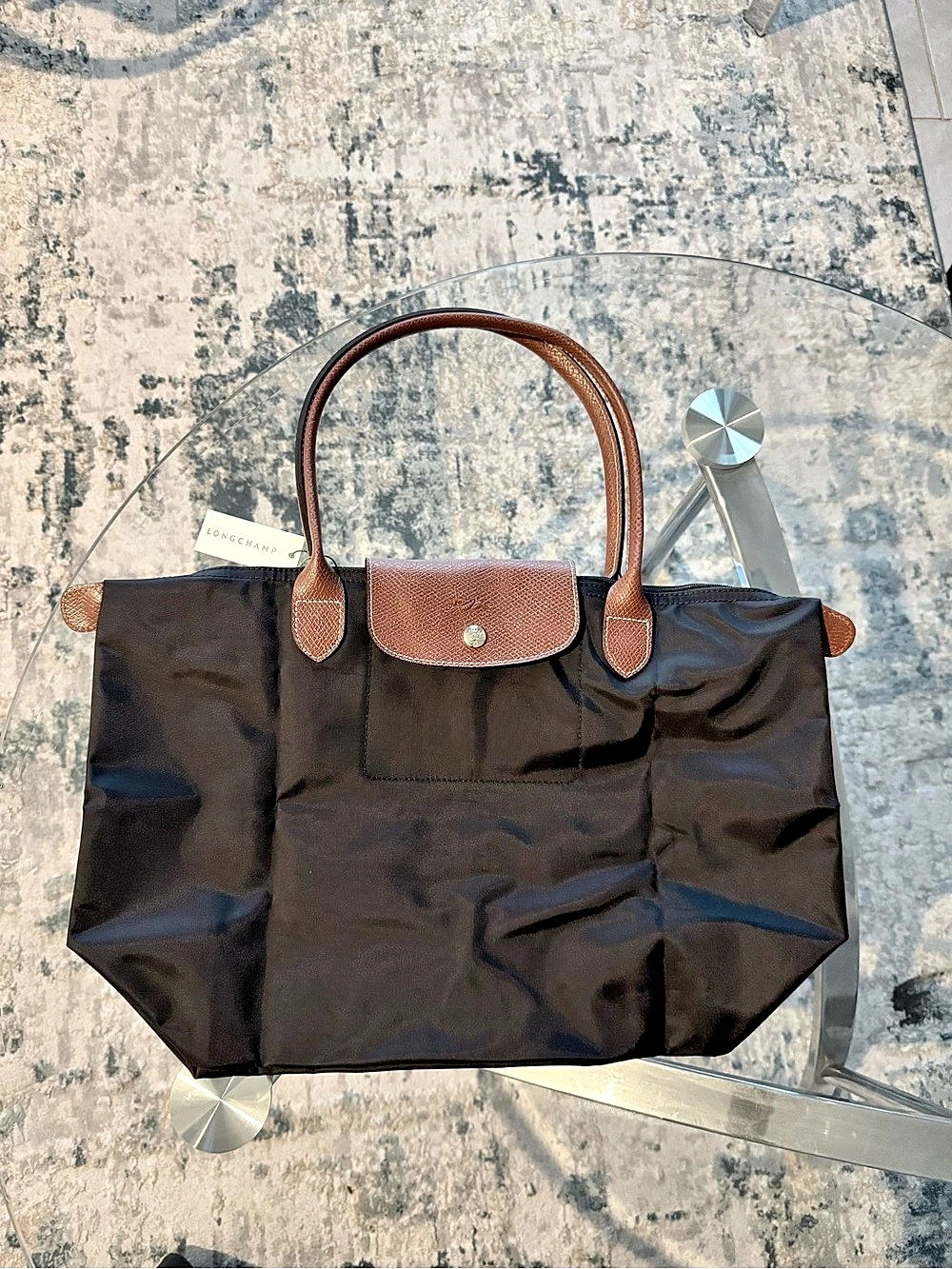 Longchamp Le Pliage Original Large Tote Bag Tote in Black & Brown NWT